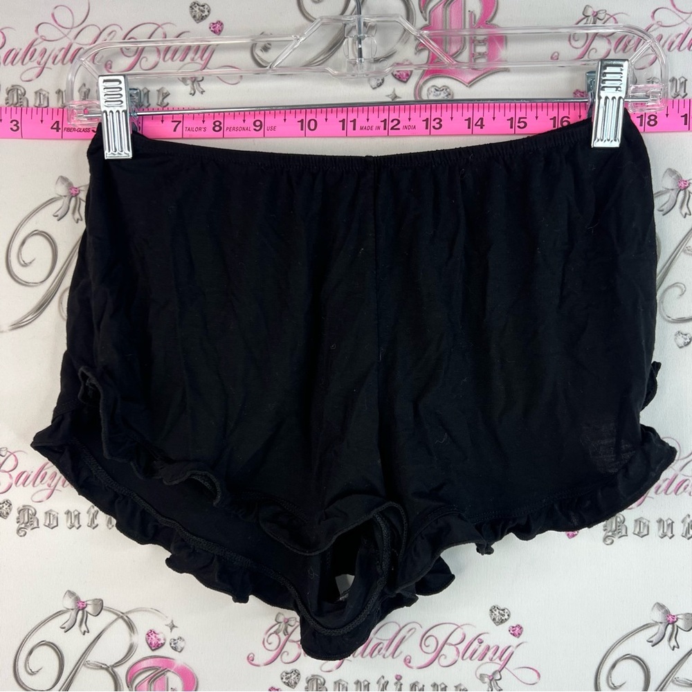 Fabulous, Just Like You! Women's Black Ruffle Lounge Shorts